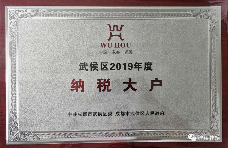 武侯區(qū)2019年度 納稅大戶